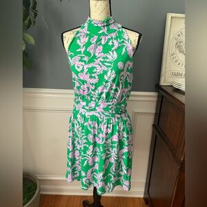 Lilly Pulitzer Wyota Skirted Romper-Size Large Brazilian Green- Salty Sandbar